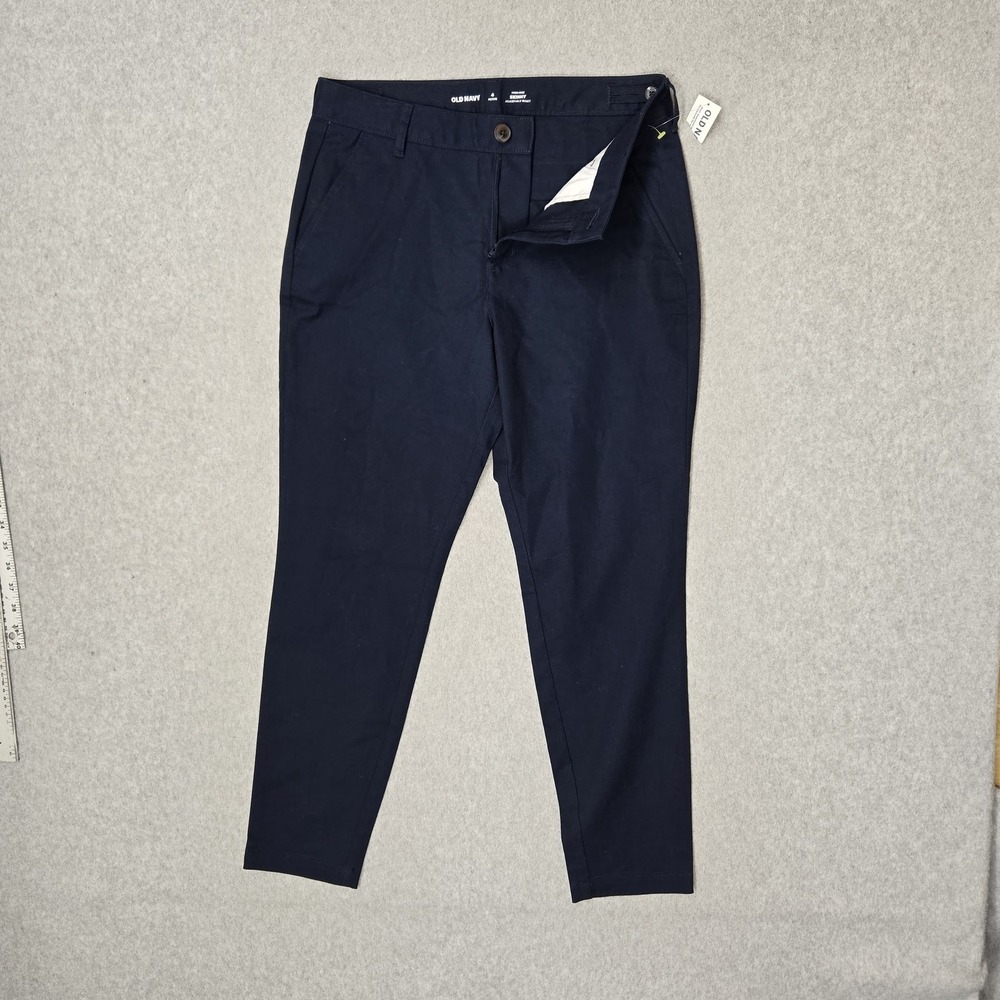 Old Navy Women Pants 4 PETITE Navy Blue Chino Twill High Rise Skinny NWT